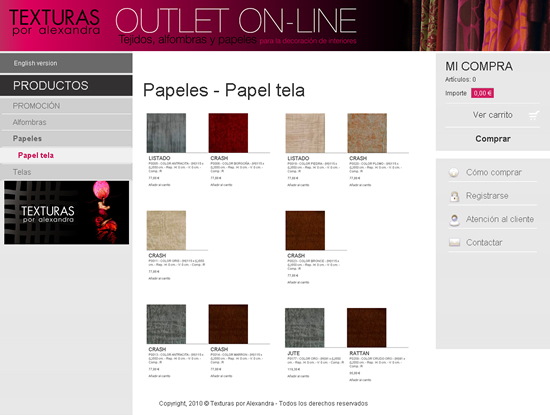 Texturas por alexandra estrena su outlet online