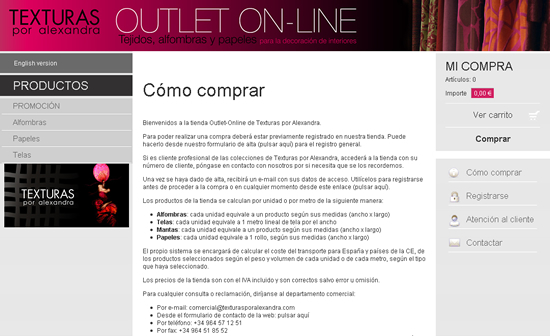 Texturas por alexandra estrena su outlet online